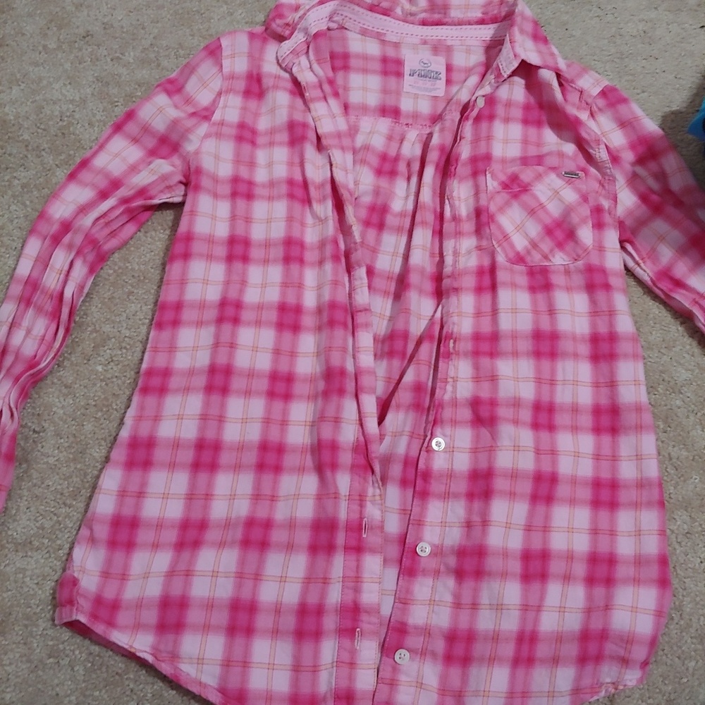 Pink button up